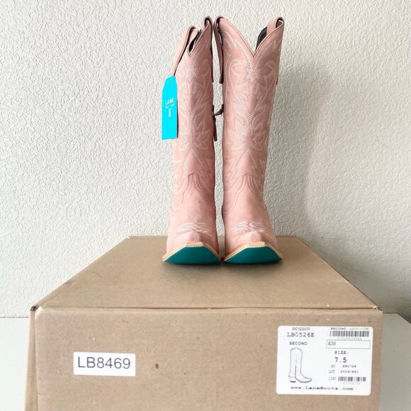 Lane SMOKESHOW Womens Cowboy Boots 7.5 Pink Leather Western Cowgirl Mid Calf - Picture 10 of 11